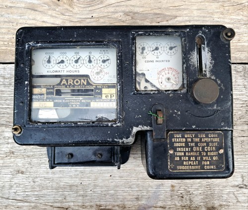 Vintage aron electricity coin - vintage,