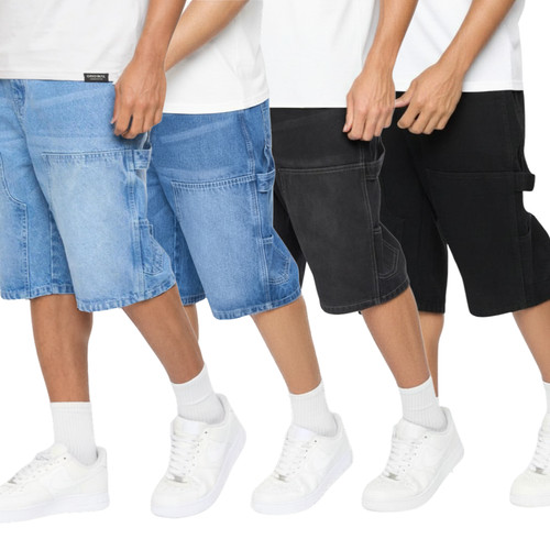 Mens cargo denim shorts - shorts, 100%