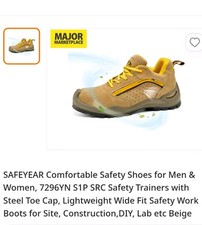 Mens / Women's Beige Steel Toe