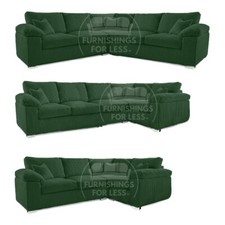 New Large Corner Sofa 4 5 Seater L Shaped Soft Cord Delta Bespoke Green Sofa