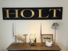 Stunning  Giant  Original Fullers Pub Sign Letters In Gold And Red Letter N