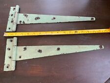 4 Antique Iron Door Hinges Old Hinge Straps Barn Gate Garage Vintage Strap 16.5"