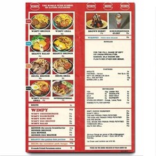 Retro 1970s Wimpy Menu Burger