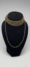 ANTIQUE VINTAGE RETRO ROLLED GOLD LONG MUFF GUARD BELCHER CHAIN 52" 52 INCH