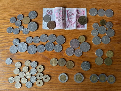 Foreign coins one note - 78,