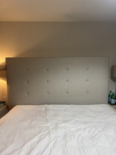 Bespoke Woven Linen Emperor Headboard With Divan Bed Base NO MATTRESS INCLUDED