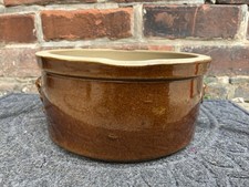 Large Antique French Terrine Glazed Pot Heavy 