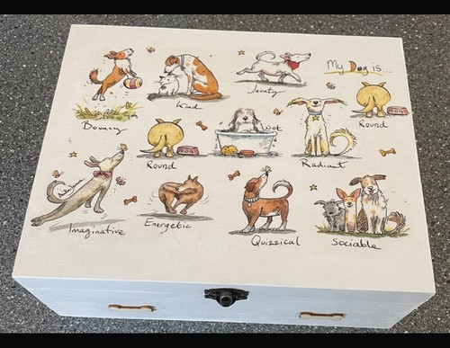 Upcycled decoupaged wooden - wooden, dog