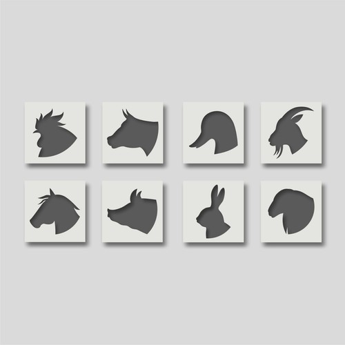 Farm animal stencils - -,