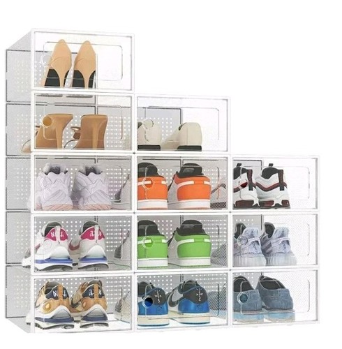 10x plastic shoe storage boxes - plastic,