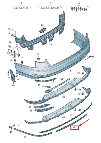 Audi rear center bumper - 4n,