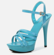 Women Platform High Heels Sandals Ankle Strap Peep Toe Pumps Shoes Party Evening