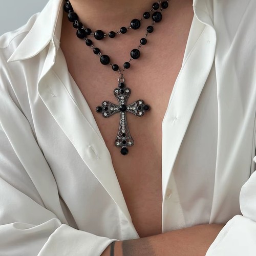 Long black glass catholic - glass,