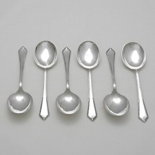 EXCELLENCY Design JAMES DIXON & SONS Silver Service Cutlery Six Soup Spoons