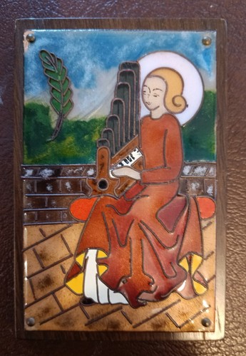 Antique enamel icon st - of,