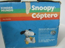 OLD VINTAGE SNOOPY 'COPTER  PULL TOY SPINNING EARS HELICOPTER PEANUTS VERY RARE