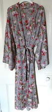 Marks & Spencer Rosie pale grey-mix satin-look floral kimono dressing gown - XL