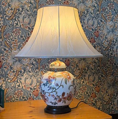 Ceramic floral table - table, lamp