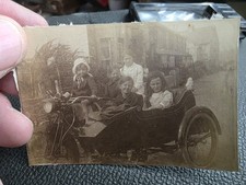 CHILDREN ON MOTORCYCLE & SIDECAR, FELPHAM 1915. ORIGINAL PHOTO 8x5cm App ##2