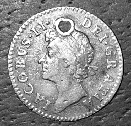 King james 1687 pence - king,