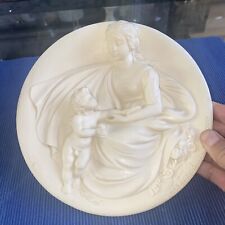 Display Plate 1984 MADONNA TENERA Ivory Alabaster By Alberto Santangela Italy