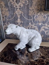 Royal Dux Bohemia Large Polar Bear 3984 Rare Sculpture Porcelain Figurine Vintag