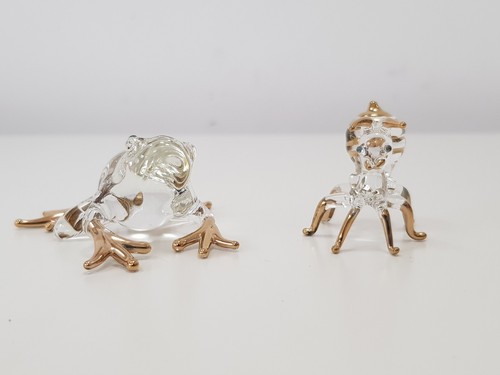 Glass gold frog - gold,
