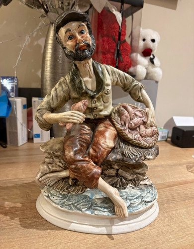 Capodimonte fisherman figurine - capodimonte,