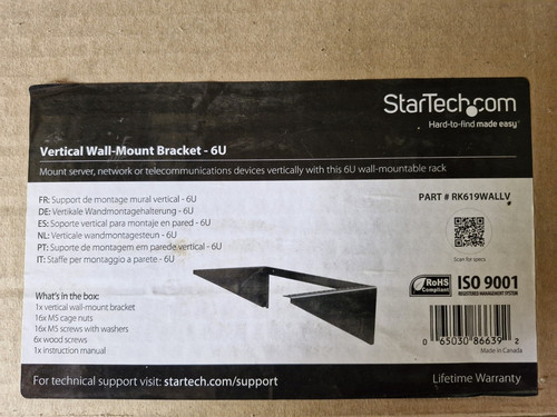 Wall mounted bracket - wall, 6u