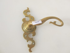 Antique Brass Lever Door Knob Handle Old French Rococo Vintage x1