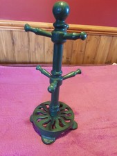 Vintage Green Cast Iron Mug Tree