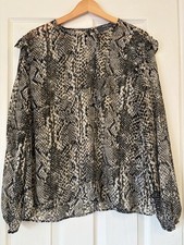 Leopard Print Brown Blouse Top