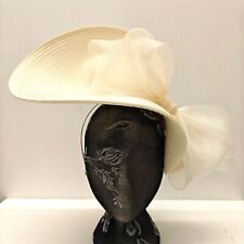 ivory cream large straw bow