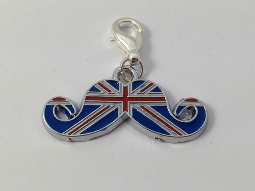 Union jack moustache - clip, on