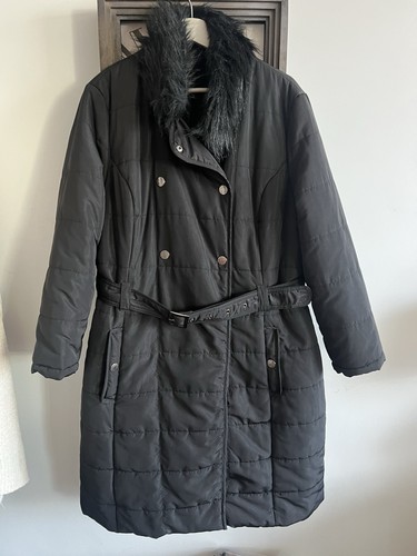Black padded longline - longline, coat