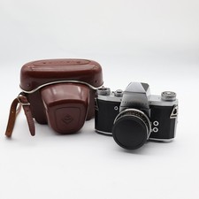 Praktica VF 35mm SLR w/ Zeiss Jena Tessar 50mm f/2.8 + Leather Case Untested