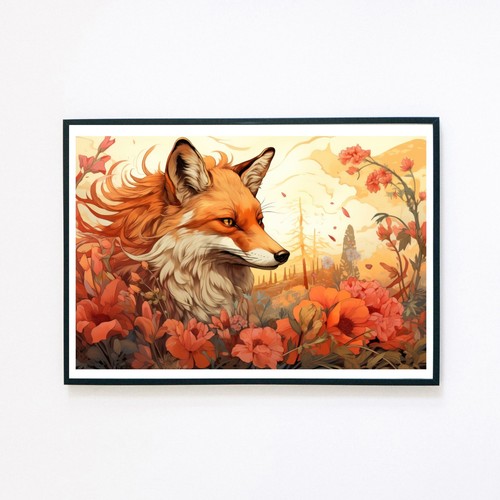 Botanical fox flowers autumn - fox,