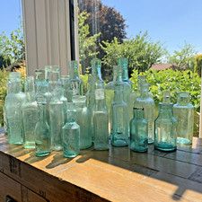 Old Fashioned Aqua Green Glass