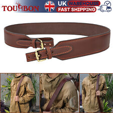 TOURBON Gun Leather Shoulder Strap Rifle Sling Adjustable Brown Hunting UK