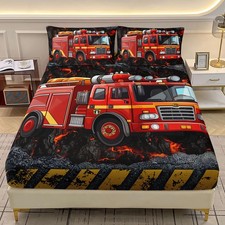 Cartoon Red Fire Truck Fitted