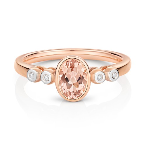 9ct rose gold - rose, morganite