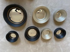 round black and silver mirrors