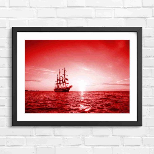 Vintage sailing ship sunset - vintage,