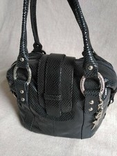 PETER KAISER designer black snake pattern patent leather women's Handbag