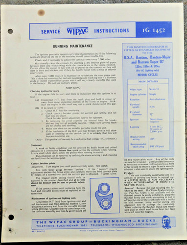 Original wipac 1452 magneto - original,