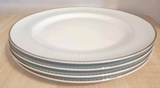 Set of 4 John Lewis Porcelain Dinner Plates – 27cm White with Gold Rim –Elegant