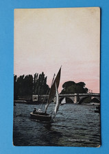 SURREY, RICHMOND BRIDGE, SAILING BOAT, RIVER THAMES, EARLY 20TH C, UNPOSTED
