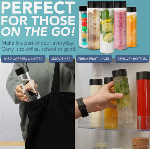Plastic bottles with lids - with,