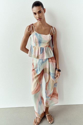 Zara printed crop - printed, leg