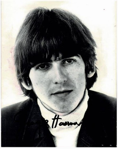 George harrison signed photo - george,